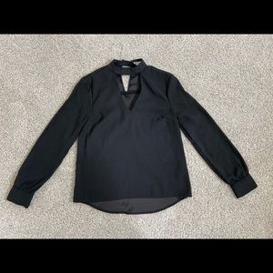 UO black choker v-neck blouse